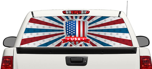 American Flag USA Rear Window Decal Sticker Pick-up Truck SUV Car 3
