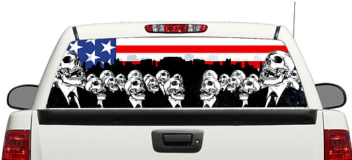 American Flag Zombies Death Rear Window Decal Sticker Pick-up Truck SUV Car 3
