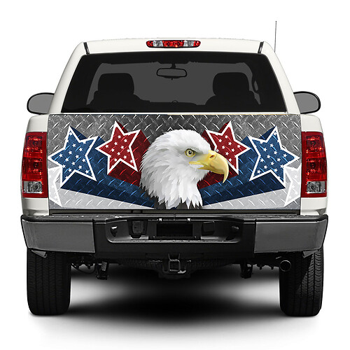 American Eagle USA Stars Steel  Tailgate  Decal Sticker Wrap Pick-up Truck SUV Car