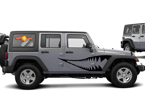 Warhawk Graphic Sticker Decal for 07-17 Jeep Wrangler Unlimited JK 4 Door