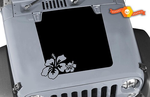 Hibiscus Hood Black Out for 07-17 Jeep Wrangler Unlimited JK 4 Door