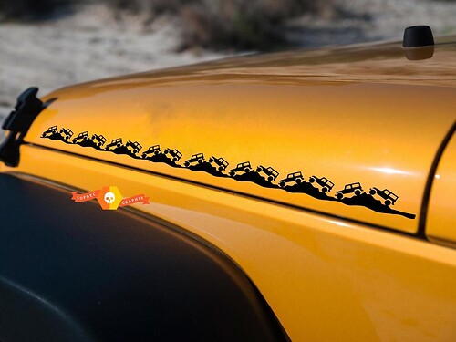 Pair of hood stripe of jeeps for  Wrangler Unlimited JK 4 2 Door