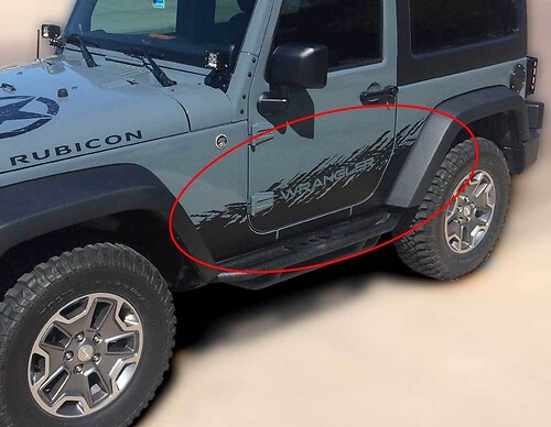 JEEP Decal Sticker splash side rocker door graphics 07-23 Wrangler JK 2 door