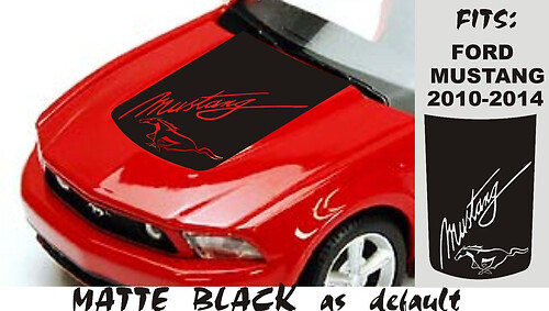 FORD MUSTANG 2010 2011 2012 2013 2014  - 2020 VINYL HOOD Sticker Decal SCRIPT LOGO
