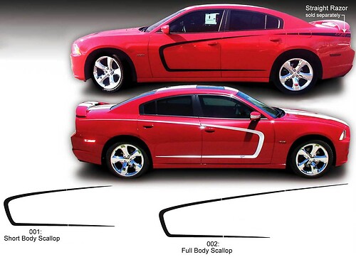 Dodge Charger Body Scallop side Decal Sticker graphics fits to models 2011-2020