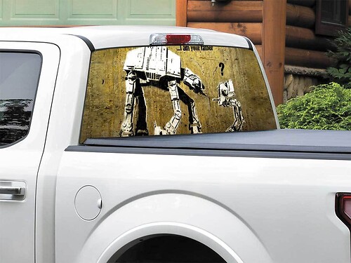AT AT Walker AT ST Funny Rear Window Decal Sticker Pick-up Truck SUV Car any size 