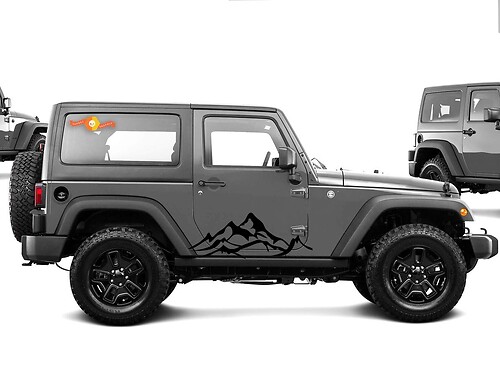 2pcs MOUNTAIN Fender Side Sticker Decal Sets Graphic JEEP WRANGLER RUBICON SAHARA n4