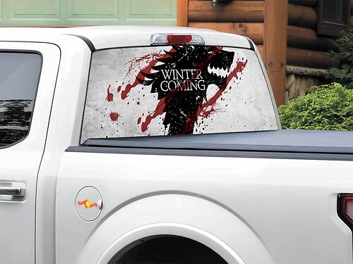 Kisimi kisikihkik House Stark TV Show Game Of Thrones Rear Window Decal Sticker Pick-up Truck SUV Car nta kisikw

