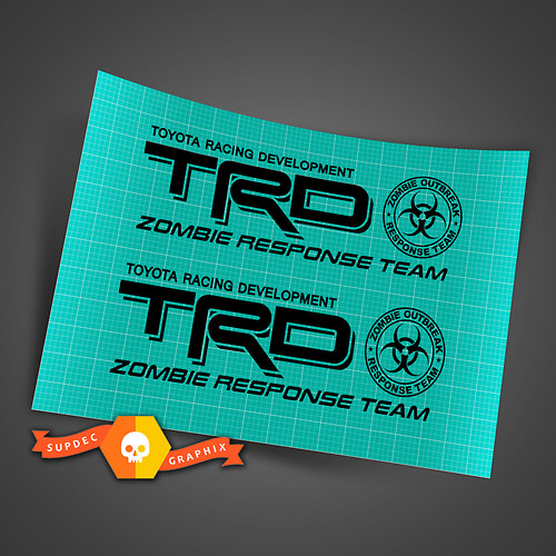 Pair - Truck Car Sticker Decal TRD ZOMBIE RESPONSE - Vinyl Sticker Decal Outdoor vinyl