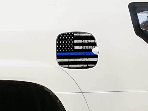 Toyota 4Runner TRD 4X4 bed Gas Cap Fuel US flag blue line Graphic decals stickers fits models 2010-2017
