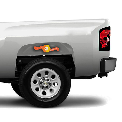 Chevrolet Silverado Truck 1500/2500/3500 Skull Brake Light Graphic decals stickers fits models 2008-2013
