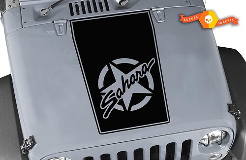 Jeep Hood Sticker Decal Wrangler Large Blackout Hood Vinyl Rubicon Sahara JK LJ TJ #1