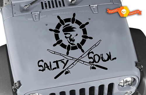 Salty Soul Life Custom Vinyl Graphic Sticker Decal Jeep Hood