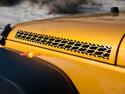 2 Jeep Wrangler Rubicon Tire Tread Hood Set Decal Sticker