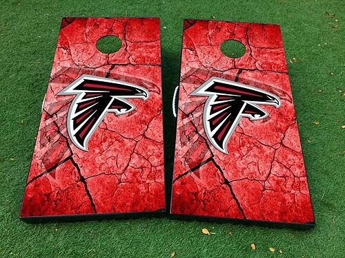 Atlanta Falcons football Cornhole Board Game Sticker Decal VINYL WRAPS with LAMINATED