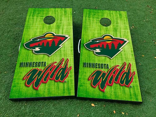 minnesota wild hockey  Cornhole Board Game Sticker Decal VINYL WRAPS with LAMINATED