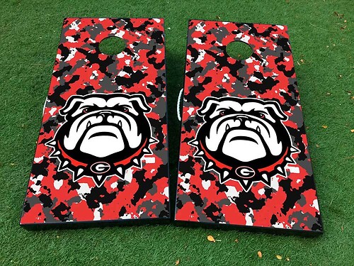 georgia bulldogs football Cornhole Board Game Sticker Decal VINYL WRAPS with LAMINATED