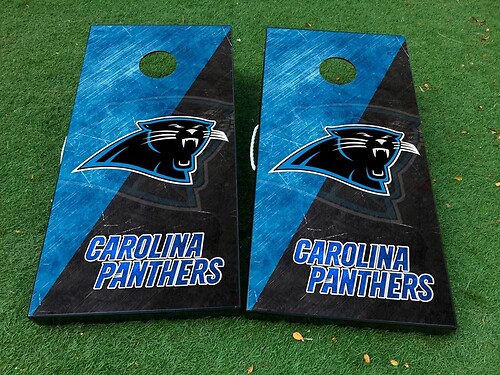 Carolina panthers football Cornhole Board Game Sticker Decal VINYL WRAPS with LAMINATED