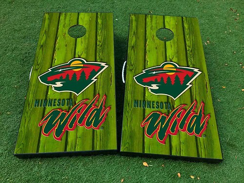 Minnesota wild hockey 1 Cornhole Board Game Sticker Decal VINYL WRAPS with LAMINATED