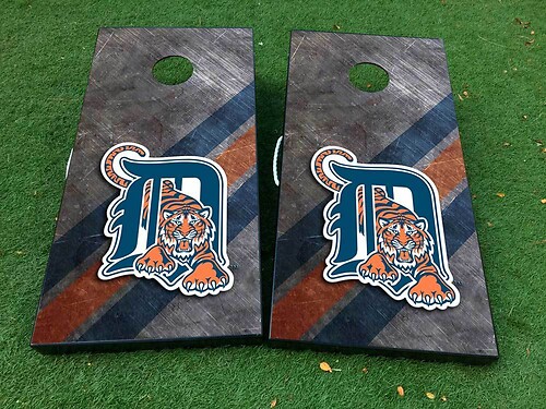 Detroit tigers baseball Cornhole Board Game Sticker Decal VINYL WRAPS with LAMINATED