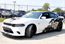Dodge Challenger Or Charger SRT Hellcat Splash Grunge Stripes Kit Hell Cat Vinyl Sticker Decal Graphic 3