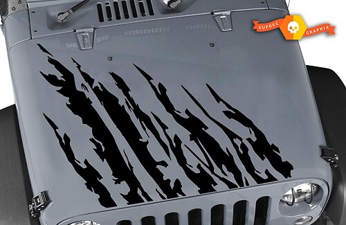 Jeep Warrior Hood Vinyl Sticker Decal Set for Jeep Wrangler, Vehicles, Custom Graphics