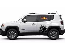 Jeep Renegade Logo Distressed Splash Vinyl Sticker Decal Hood Side Vehicle Graphic Rear 2