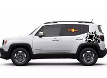 Jeep Renegade Logo Distressed Splash Vinyl Sticker Decal Hood Side Vehicle Graphic Rear 3