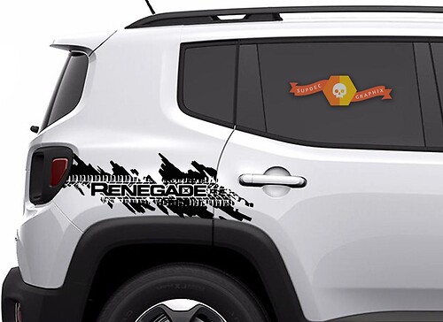 Jeep Renegade Distressed Tire Splash Graphic Hood Window Sticker Decal Vehicle Vinyl