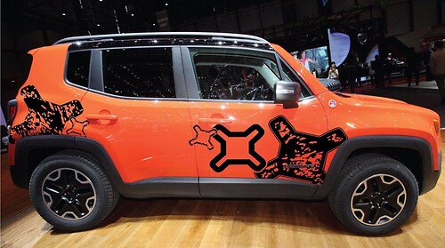 Jeep Renegade Logo Vinyl Sticker Decal Side Distressed Graphic Off Road