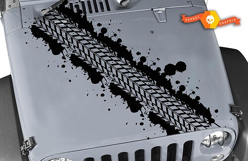 Jeep Distressed Mud Tracks Hood Side Window Vinyl Sticker Decal Graphic Truck SUV