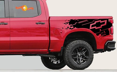 Chevrolet Silverado mk4 2019 side bed graphics Sticker Decal black vinyl