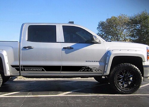 Sticker Decal Graphic Vinyl Side Door Stripe Kit for Chevrolet Silverado 1500 Off-Road