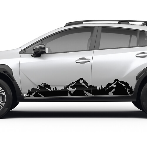 Rally Racing Side Rocker Panel Mountains Graphics Universal Stickers Decals fit Suba crosstrek