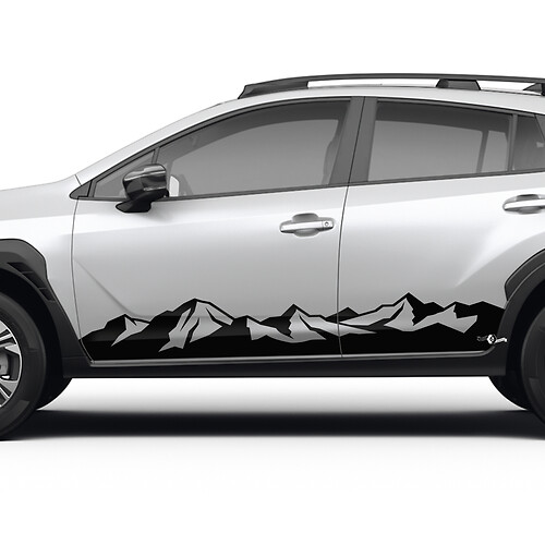Side Doors Rocker Panel Vinyl Stickers Decals Mountains decal kit for Suba Crosstrek