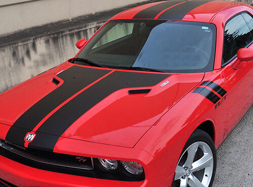 2008-2014 Dodge Challenger Rally Racing T- hood Stripes & Fender R/T Stickers Decals