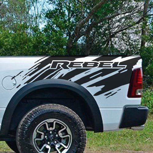 Dodge Ram Rebel Splash Grunge Logo Truck Vinyl Sticker Decal bed Graphic Cast