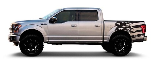 Truck Bed US flag Vinyl Stickers Decals