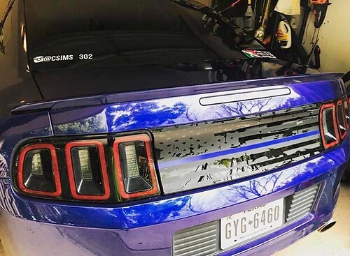 Battered Thin Line Decklid Flag Vinyl Sticker Decal