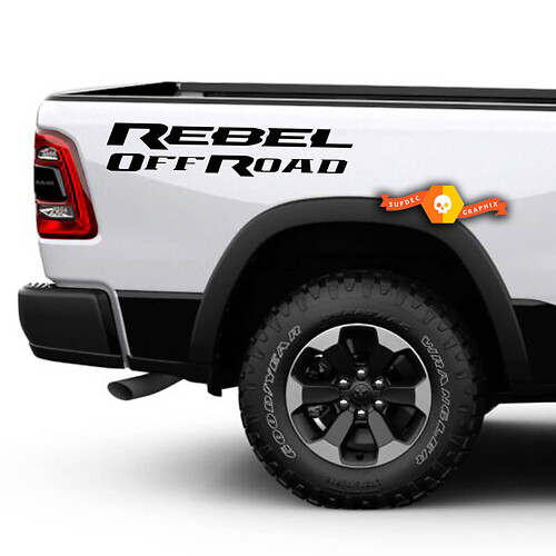 Dodge Ram Rebel Solid Logo Side Flare Truck Vinyl Sticker Decal Graphic Off Road Bed Pickup