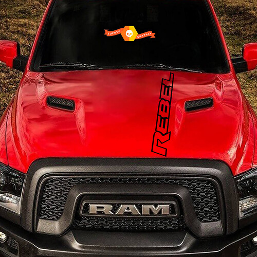 Dodge Ram Rebel Logo Hood Flare Truck Vinyl Sticker Decal Graphic