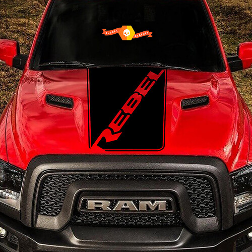 Dodge Ram Rebel Hood Logo Truck Vinyl Sticker Decal Graphic
