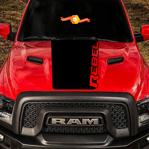 2015-2017 Dodge Ram Rebel Logo Hood Truck Vinyl Sticker Decal Graphic