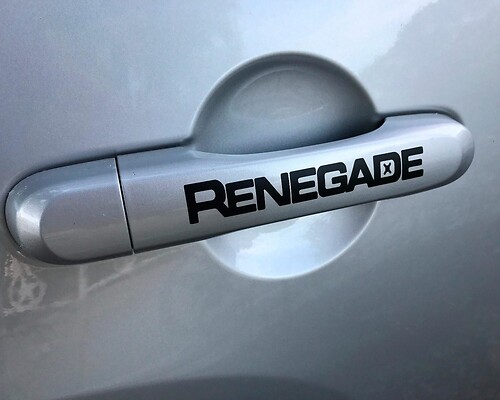 4pcs RENEGADE Vinyl Handle Decal Sticker Side Graphic JEEP RENEGADE Black Color
