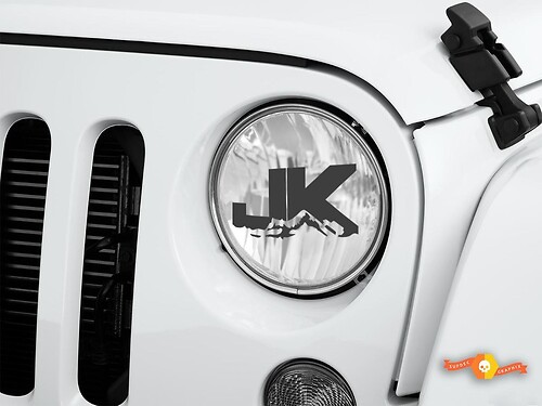 JK Jeep Wrangler Rubicon Sticker Decal Graphic Headlight Etched Glass Vinyl