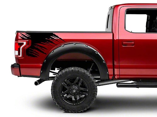 Kuro Shredded Rear Bed Accent Sticker Decal
