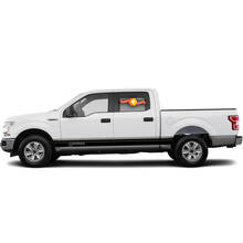 Black Rocker Stripes with F-150 Logo Sticker Decal for Ford F150 2