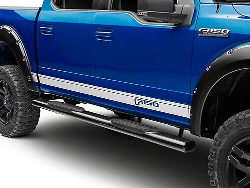 Silver Rocker Stripes w/ F-150 Logo Sticker Decal 