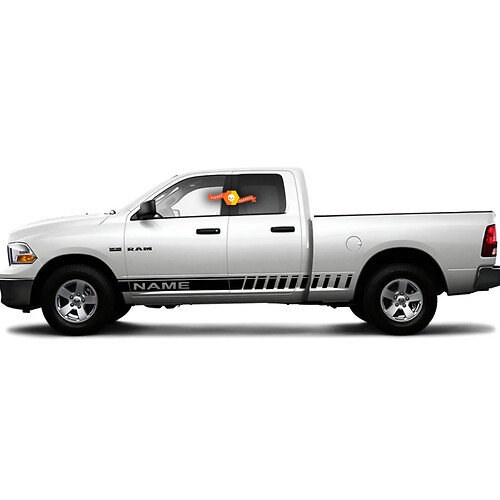 2009-2017 Dodge Ram Rocker Strobe Stripe Vinyl Graphic Kit