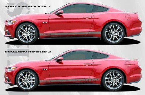 2015-2017 Ford Mustang Stallion Rocker Stripe Vinyl Graphic Kit